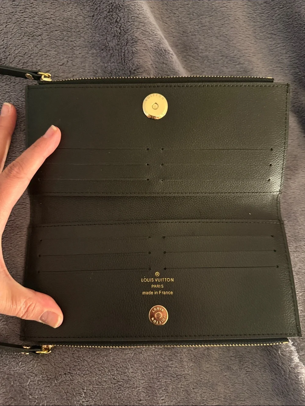 Designer inspired slim snap wallet